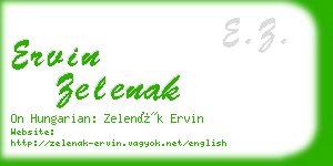 ervin zelenak business card